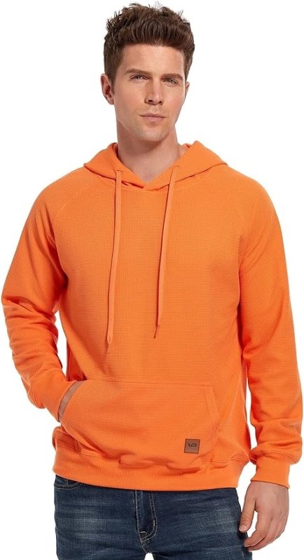 VICT POPU Hoodies For Men UK Jumpers Pullover Hooded Sweatshirts Plaid Jacquard Long Sleeve Drawstring Work Hipster Casual Hoodie - British D'sire