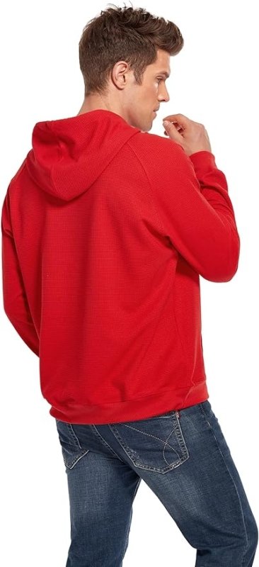 VICT POPU Hoodies For Men UK Jumpers Pullover Hooded Sweatshirts Plaid Jacquard Long Sleeve Drawstring Work Hipster Casual Hoodie - British D'sire