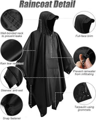 Victoper Plus Size Waterproof Poncho Adult, Reusable Rain Poncho Adult Waterproof Poncho Waterproof Adult Lightweight Waterproof Raincoat for Outdoor Hiking Camping - British D'sire