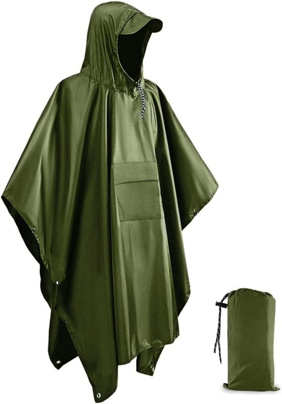 Victoper Waterproof Poncho Adult, Reusable Rain Poncho Adult Waterproof Poncho Waterproof Adult Lightweight Waterproof Raincoat for Outdoor Hiking Camping Cycling Traveling - British D'sire