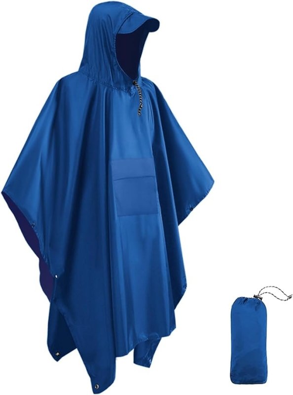 Victoper Waterproof Poncho Adult, Reusable Rain Poncho Adult Waterproof Poncho Waterproof Adult Lightweight Waterproof Raincoat for Outdoor Hiking Camping Cycling Traveling Secondary image