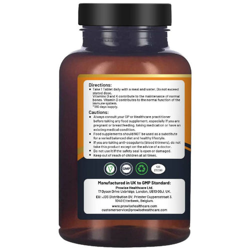 Vitamin D3 4000IU & K2 MK7 100μg Vegetarian Tablets I 180 ( 6 Months Supply)