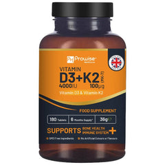 Vitamin D3 4000IU & K2 MK7 100μg Vegetarian Tablets I 180 ( 6 Months Supply) - Vitamins & Supplements - British D'sire