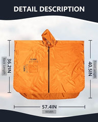 Waterproof Poncho Adult 2023 Upgraded Fabric Reusable Lightweight poncho waterproof adult Zipper Pocket Elastic Cuffs rain poncho adult Waterproof for Outdoor Hiking Cycling Waterproof Raincoat - British D'sire