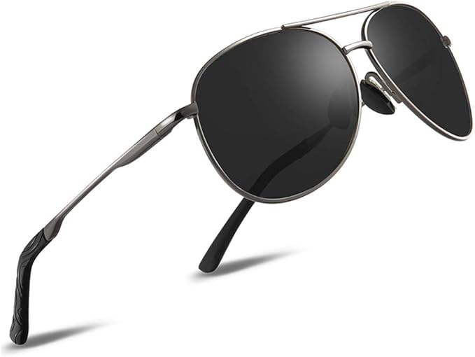 wearPro Polarised-Sunglasses-Mens-Womens-Pilot Sunglasses Unisex UV400 Protection Polarized Sun Glasses Black Sunglasses Unisex Classic Vintage Style Ultralight Shades For Driving - British D'sire