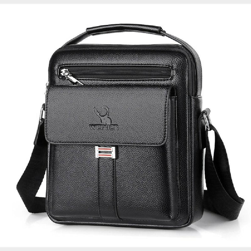 WEIXIER D244 Men Shoulder Bag Large Capacity Business Retro Messenger Bag(Black) - Single-shoulder Bags - British D'sire Main image