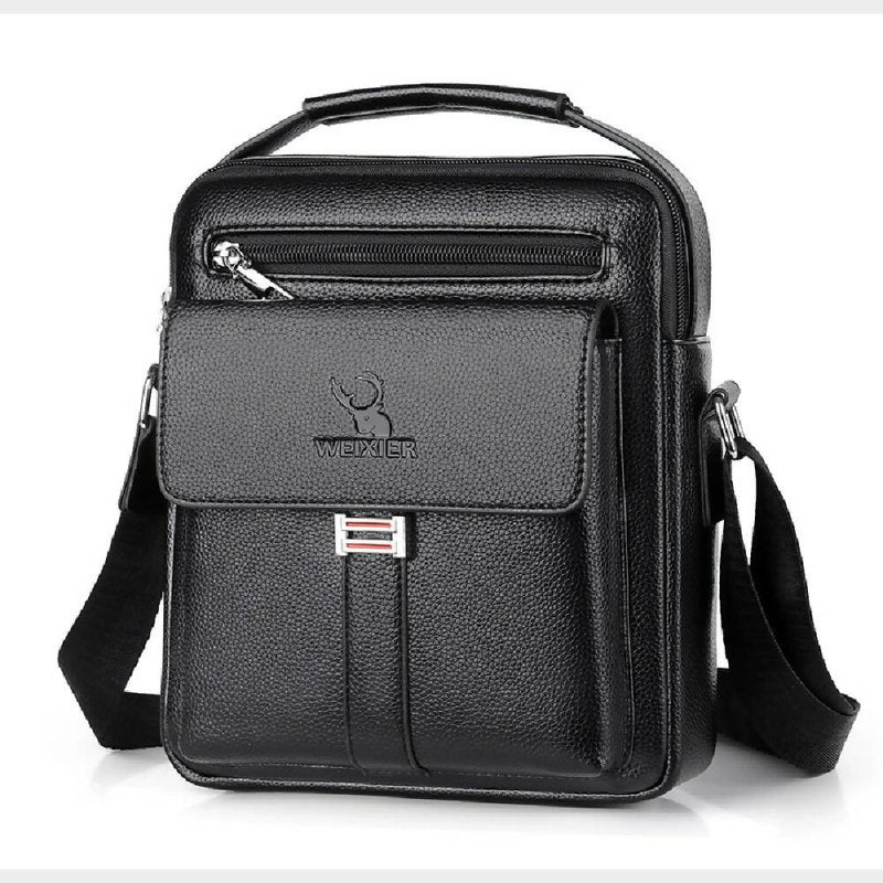 WEIXIER D244 Men Shoulder Bag Large Capacity Business Retro Messenger Bag(Black) - Single-shoulder Bags - British D'sire