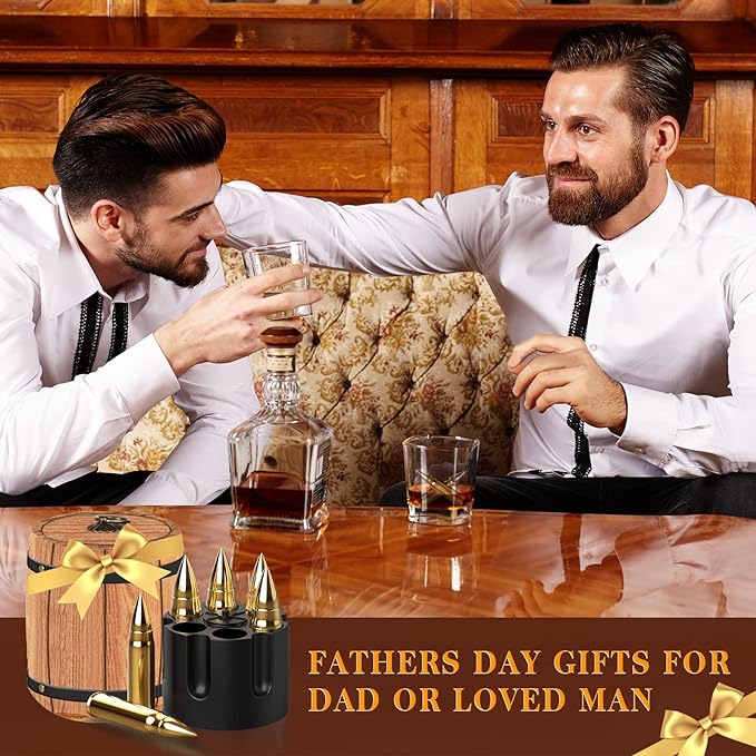 Whiskey Stones Gifts for Men Dad Grandad, Cool Whisky Chilling Rocks without Dilution, Mens Valentines Gift for Him Husband Boyfriends Fiance, Love Birthday Anniversary Retirement Daddy Father Present - British D'sire