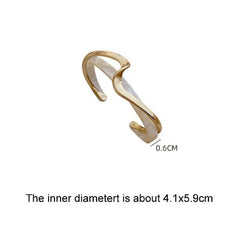 White Shell Plate Bracelet Curved Metal Hand Ornaments(SL02-80) - Bracelet - British D'sire