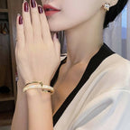 White Shell Plate Bracelet Curved Metal Hand Ornaments(SL02-80) - Bracelet - British D'sire