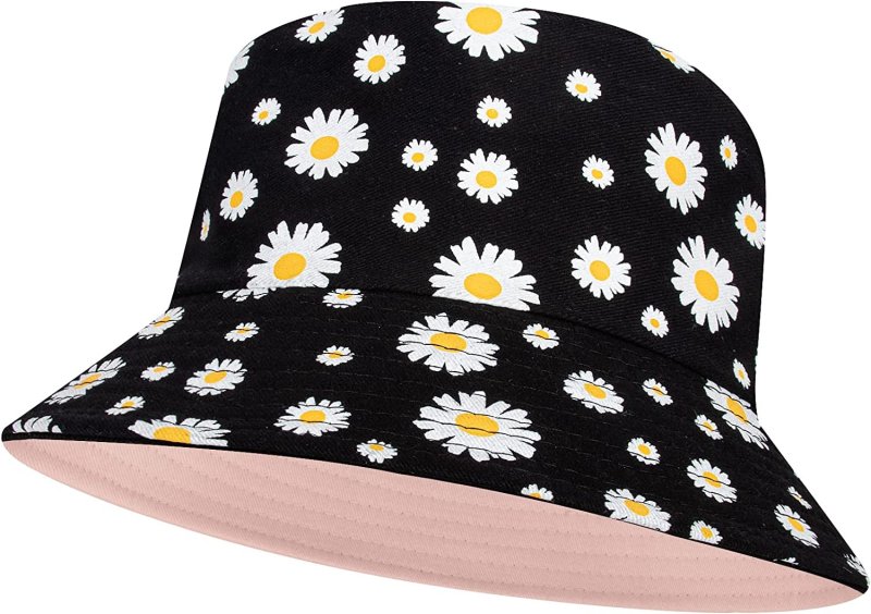 Women Bucket Hats Reversible Sun Hat Print Summer Fisherman Hat Cotton Travel Beach Bucket Hats for Teens - Womens Headwear - British D'sire
