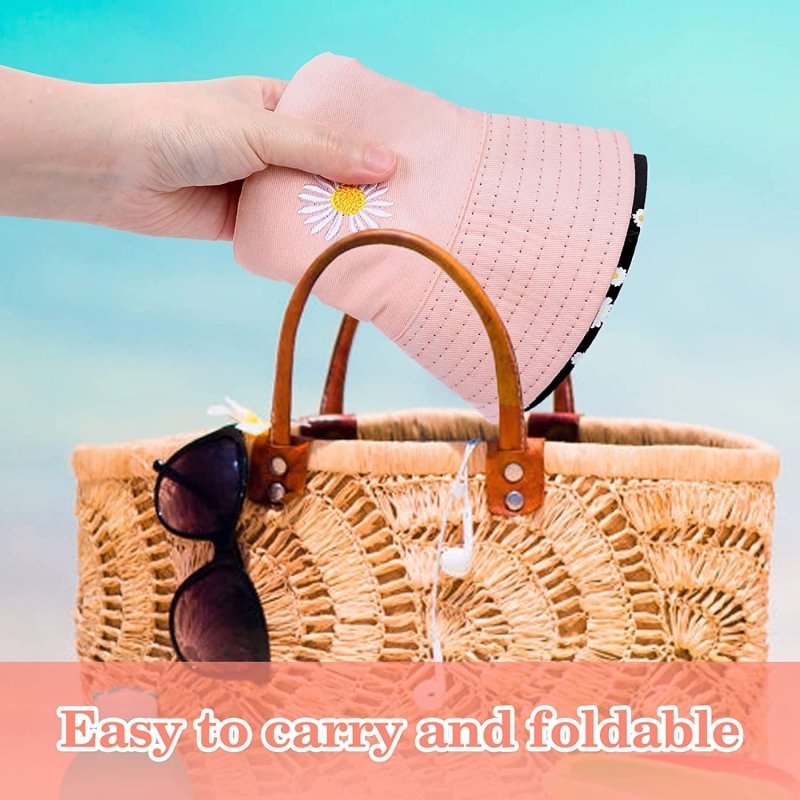 Women Bucket Hats Reversible Sun Hat Print Summer Fisherman Hat Cotton Travel Beach Bucket Hats for Teens - Womens Headwear - British D'sire