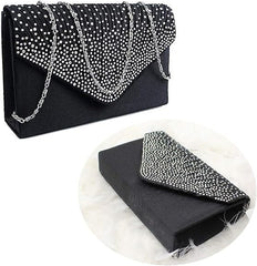 Women Diamante Envelope Clutch Bag Evening Handbag Purse Wedding, Bridal, Prom, Party Shoulder Bags - Women's Totes & Shoulder Bags - British D'sire