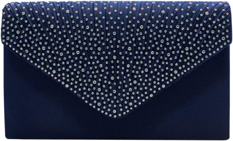 Women Diamante Envelope Clutch Bag Evening Handbag Purse Wedding, Bridal, Prom, Party Shoulder Bags - Women's Totes & Shoulder Bags - British D'sire