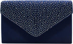 Women Diamante Envelope Clutch Bag Evening Handbag Purse Wedding, Bridal, Prom, Party Shoulder Bags - Women's Totes & Shoulder Bags - British D'sire