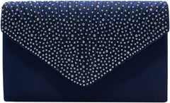 Women Diamante Envelope Clutch Bag Evening Handbag Purse Wedding, Bridal, Prom, Party Shoulder Bags - Women's Totes & Shoulder Bags - British D'sire