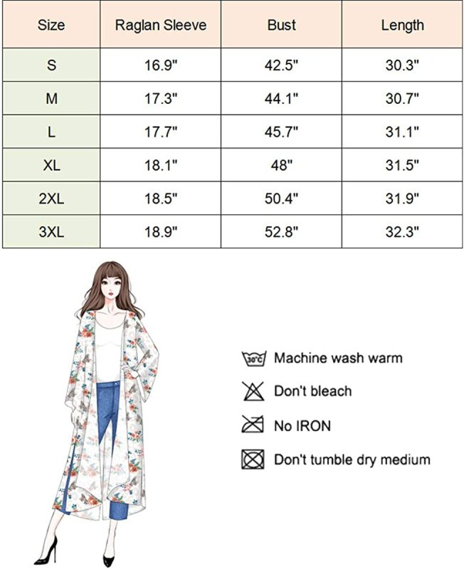 Women'S Casual Floral Kimono Cardigan Sheer Tops - Women's Accessories - British D'sire