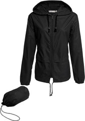 Women's Waterproof Jacket Outdoor Quick Dry Raincoat Windproof Casual Zipper Windbreaker with Hood… - Women's Jacket - British D'sire