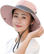 Women'S Wide Brim Outdoor UV Protection Foldable Mesh Beach Sun Hat Fishing Cap - Womens Headwear - British D'sire