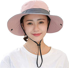 Women'S Wide Brim Outdoor UV Protection Foldable Mesh Beach Sun Hat Fishing Cap - Womens Headwear - British D'sire