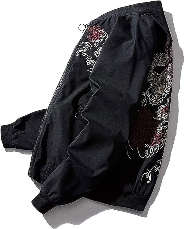 XYXIONGMAO Japanese Dragon Men'S Hip-Hop Clothing Oversized Men Bomber Jacket Couple Streetwear Pilot Jacket - British D'sire