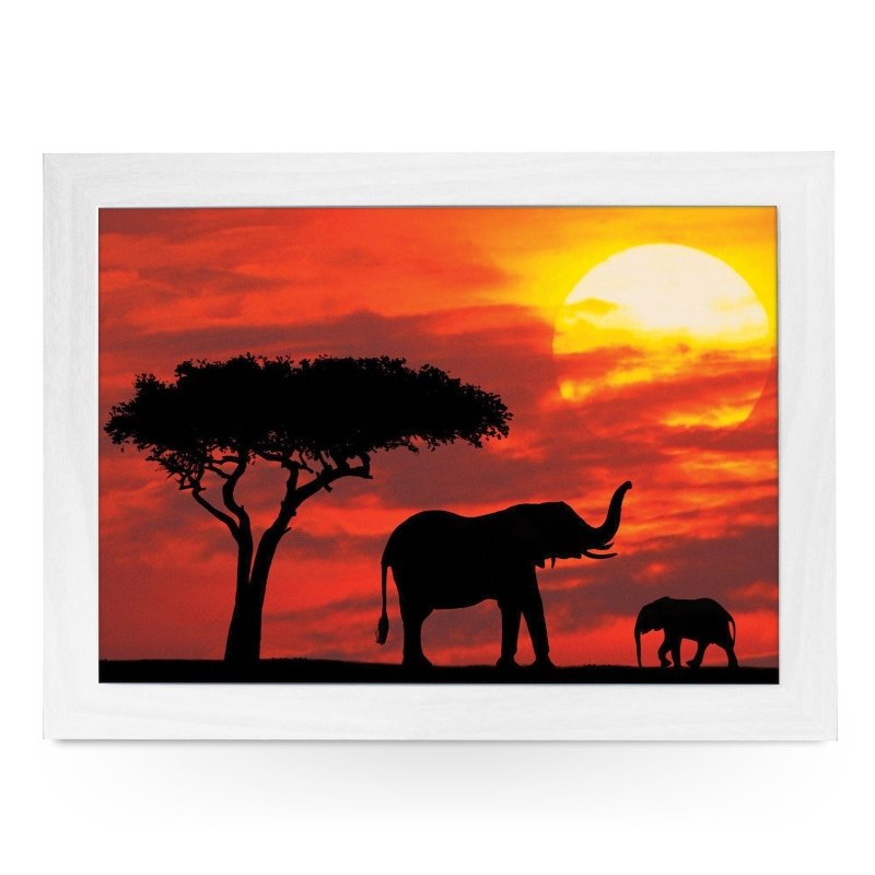 Yoosh African Sunset Elephant Silhouette Lap Tray - Kitchen Tools & Gadgets - British D'sire