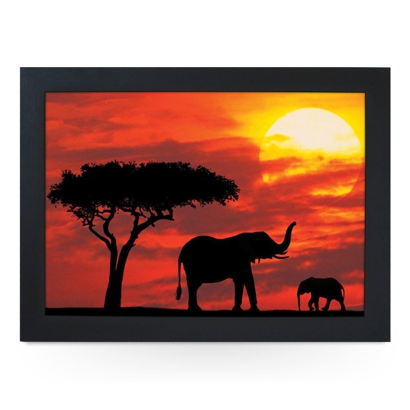 Yoosh African Sunset Elephant Silhouette Lap Tray - Kitchen Tools & Gadgets - British D'sire