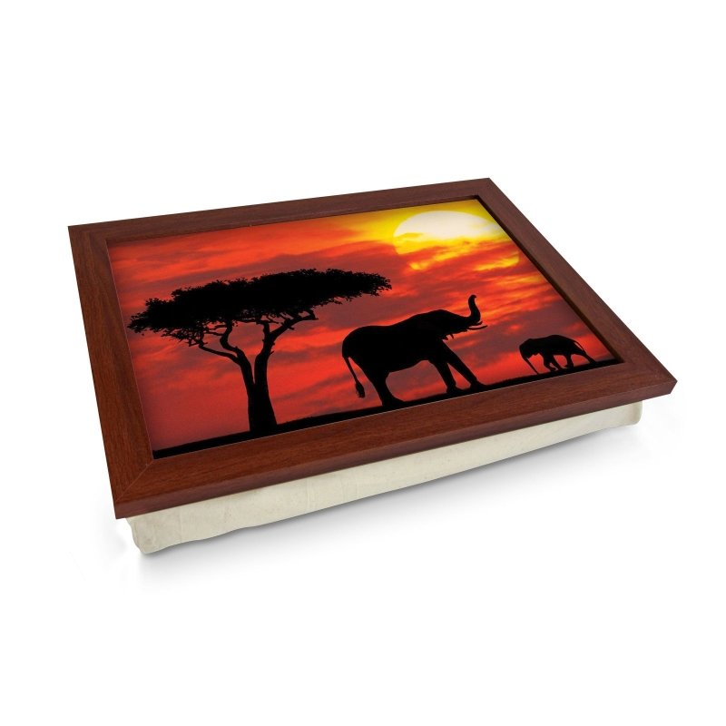 Yoosh African Sunset Elephant Silhouette Lap Tray - Kitchen Tools & Gadgets - British D'sire