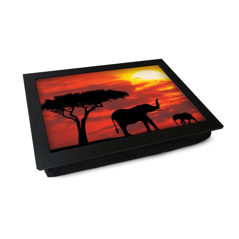 Yoosh African Sunset Elephant Silhouette Lap Tray - Kitchen Tools & Gadgets - British D'sire