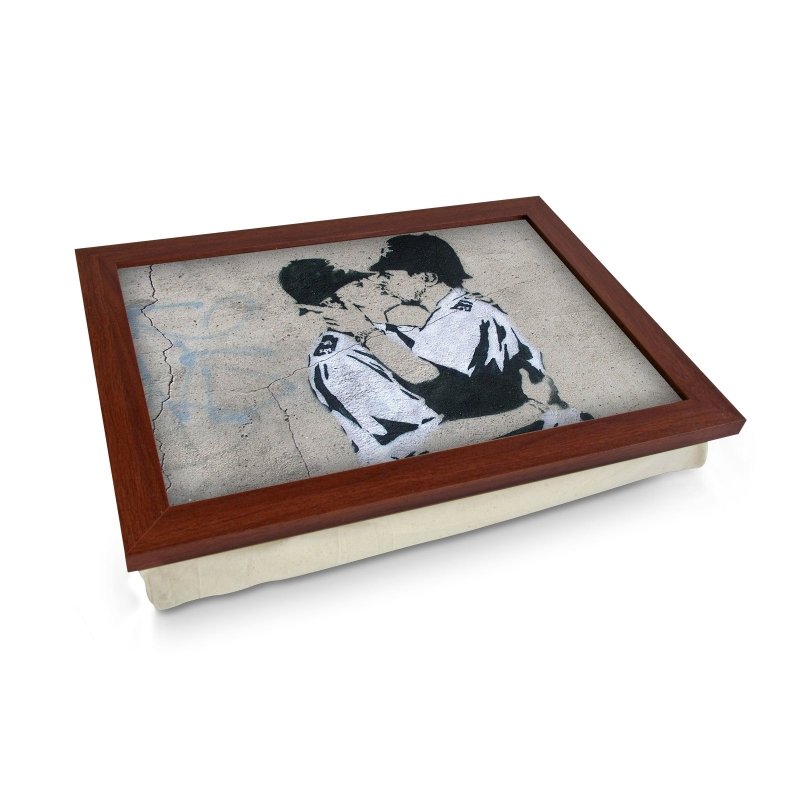 Yoosh Banksy Kissing Coppers Lap Tray - Kitchen Tools & Gadgets - British D'sire Main image