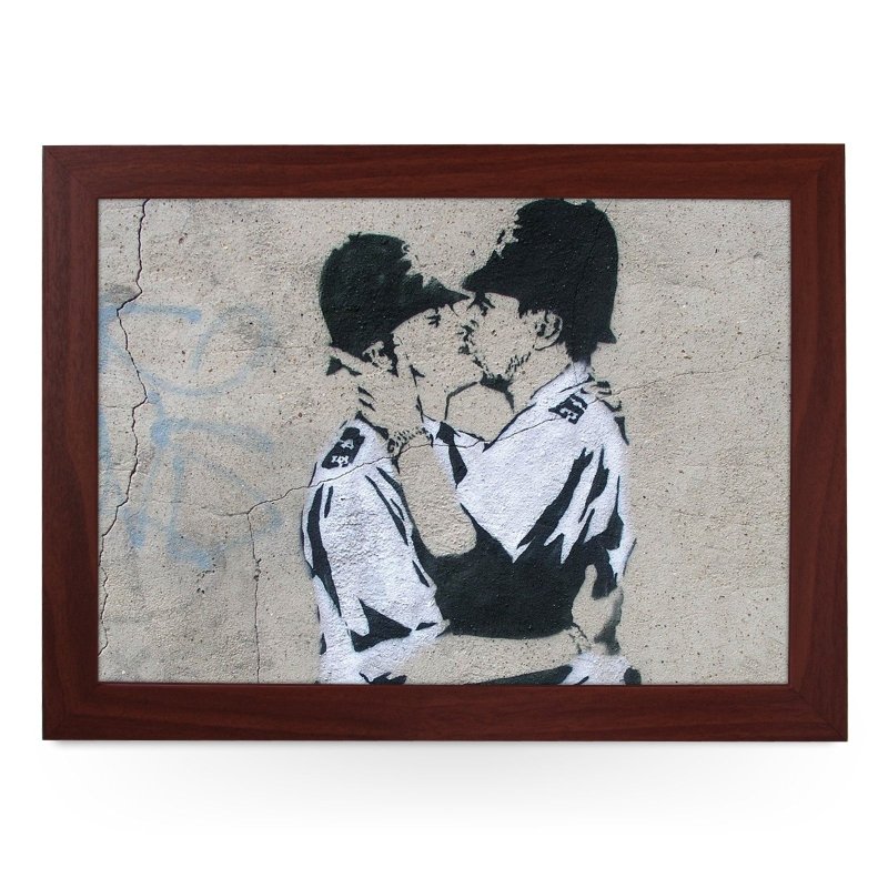 Yoosh Banksy Kissing Coppers Lap Tray - Kitchen Tools & Gadgets - British D'sire