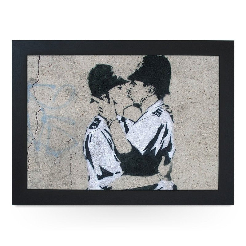 Yoosh Banksy Kissing Coppers Lap Tray - Kitchen Tools & Gadgets - British D'sire