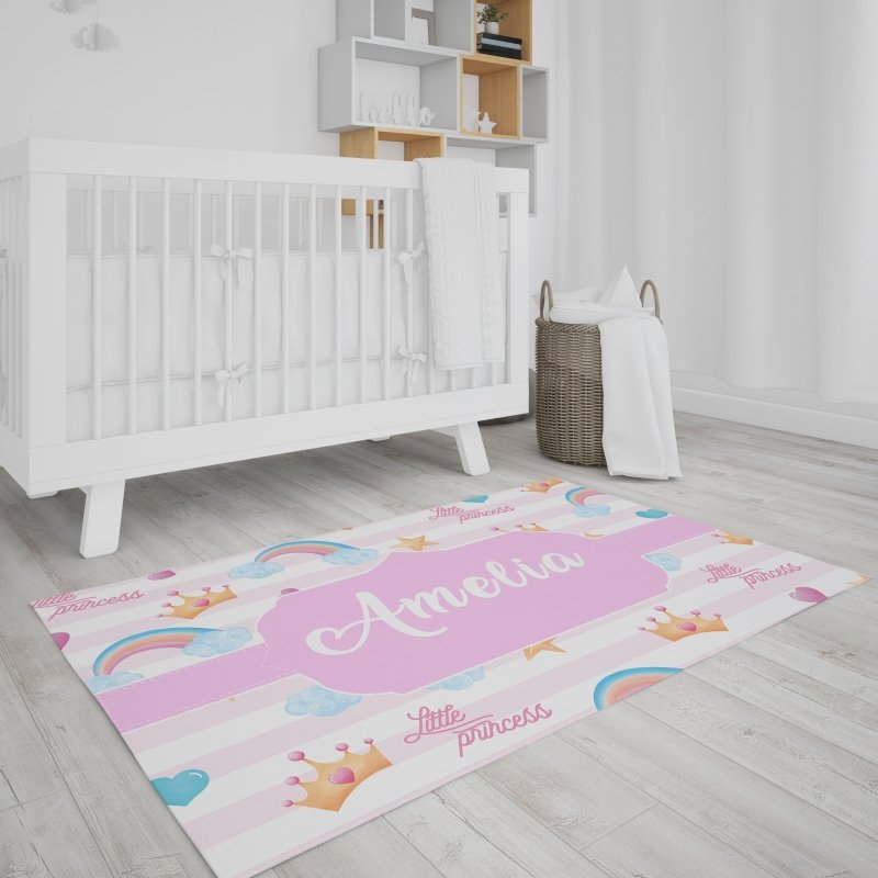 Yoosh Bedroom Floor Mat Little Princess Pink Kids Babies Infants New Born Nursery Bedside Carpet - Floor Mats - British D'sire