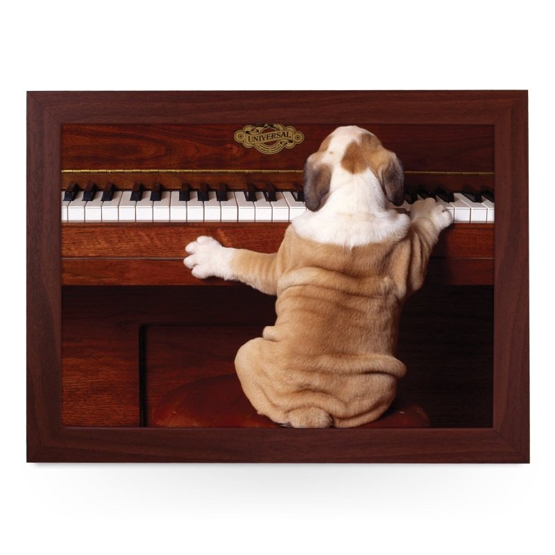 Yoosh Bulldog Puppy Playing Piano Lap Tray - Kitchen Tools & Gadgets - British D'sire Main image