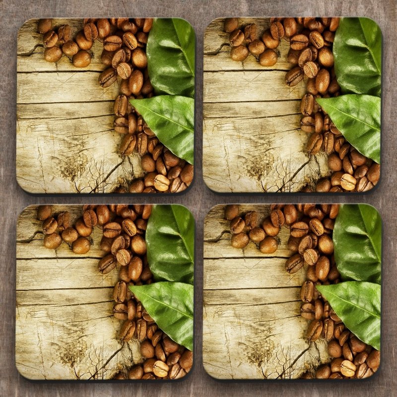 Yoosh Coffee Beans x 4 Coasters - Kitchen Tools & Gadgets - British D'sire