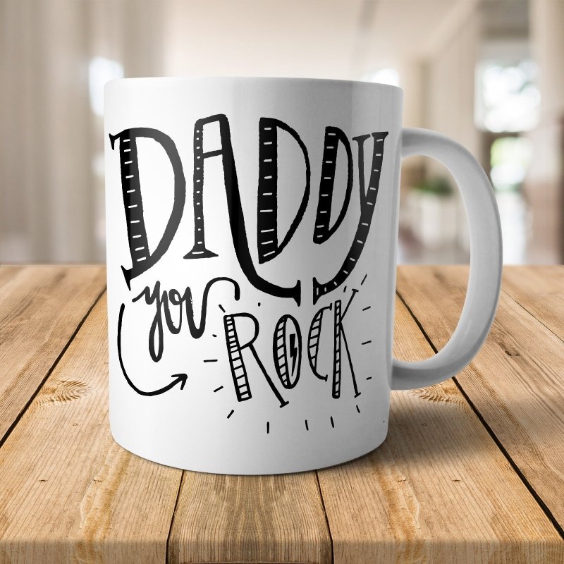 Yoosh Daddy You Rock Mug - M001 - Glasswares & Drinkwares - British D'sire