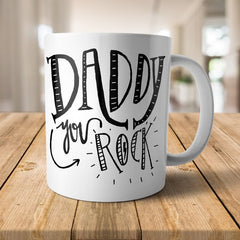 Yoosh Daddy You Rock Mug - M001 - Glasswares & Drinkwares - British D'sire