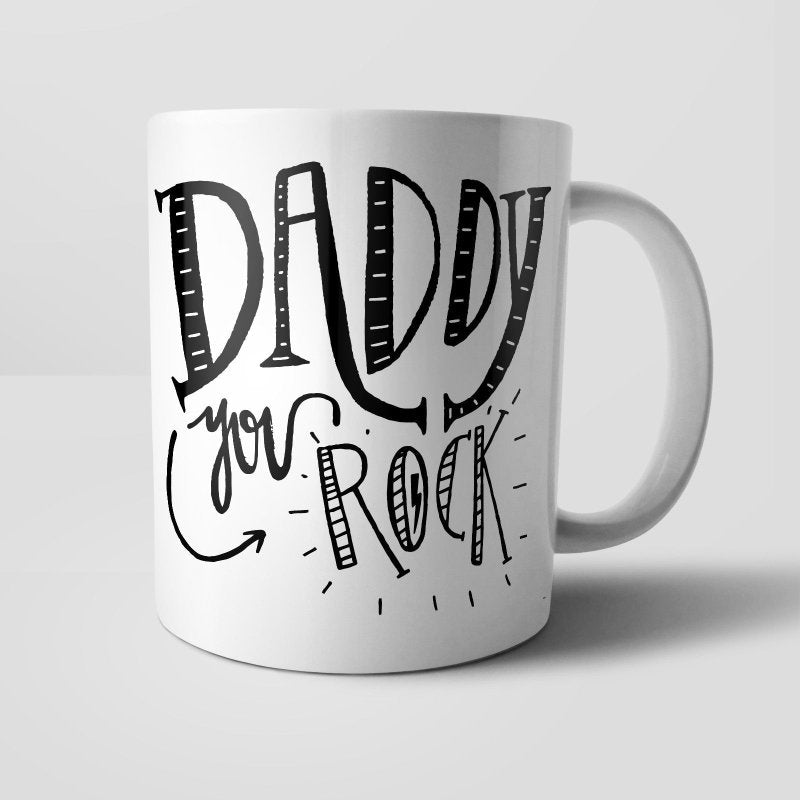 Yoosh Daddy You Rock Mug - M001 - Glasswares & Drinkwares - British D'sire