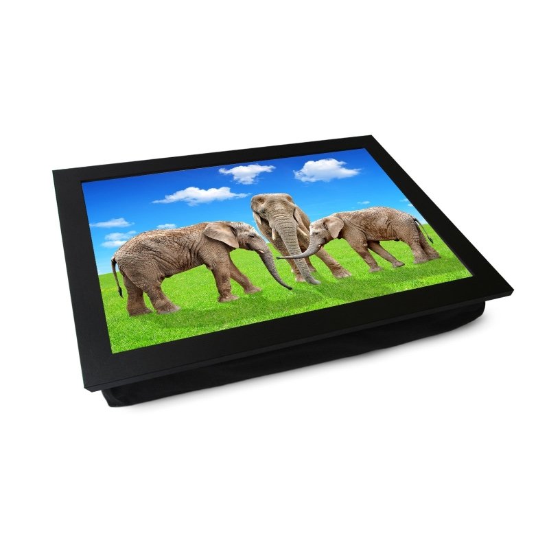 Yoosh Elephants on Grass Lap Tray Secondary image