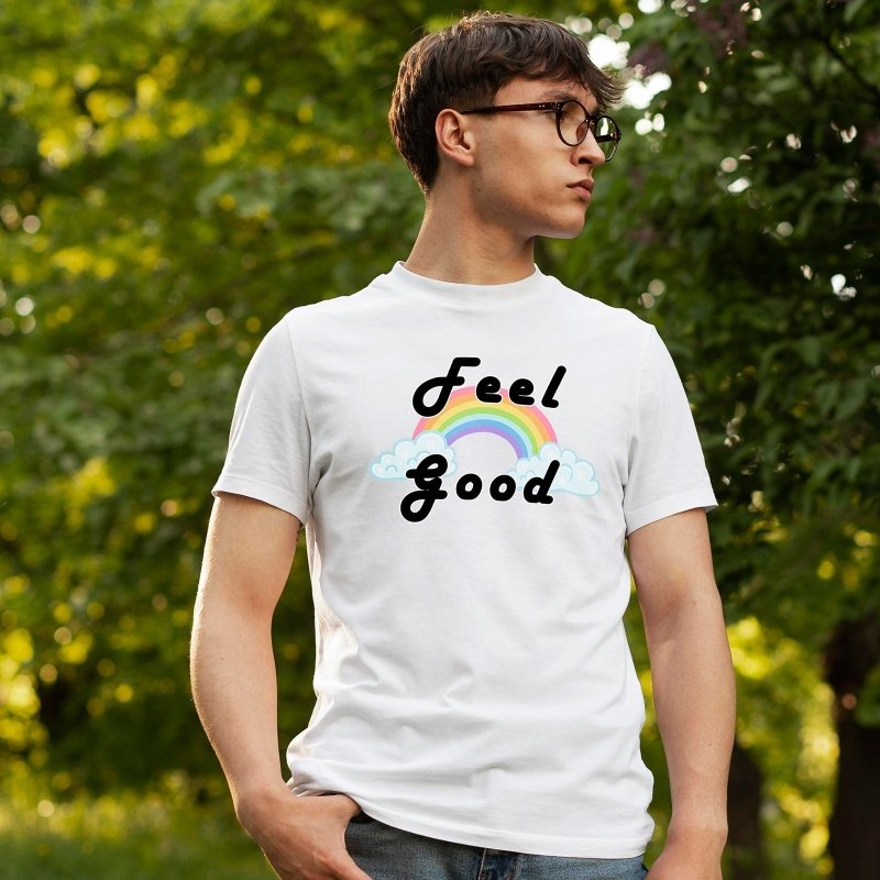 Yoosh Feel Good Rainbow T-Shirt - Mens T-Shirts & Shirts - British D'sire