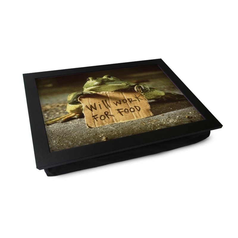 Yoosh Frog Will Look For Work Lap Tray - L0353 Secondary image