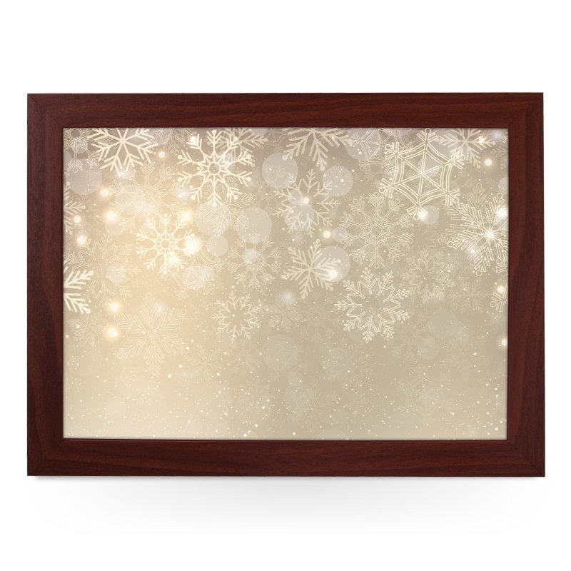 Yoosh Golden Sparkly Snowflakes Lap Tray - L0568 - Kitchen Tools & Gadgets - British D'sire