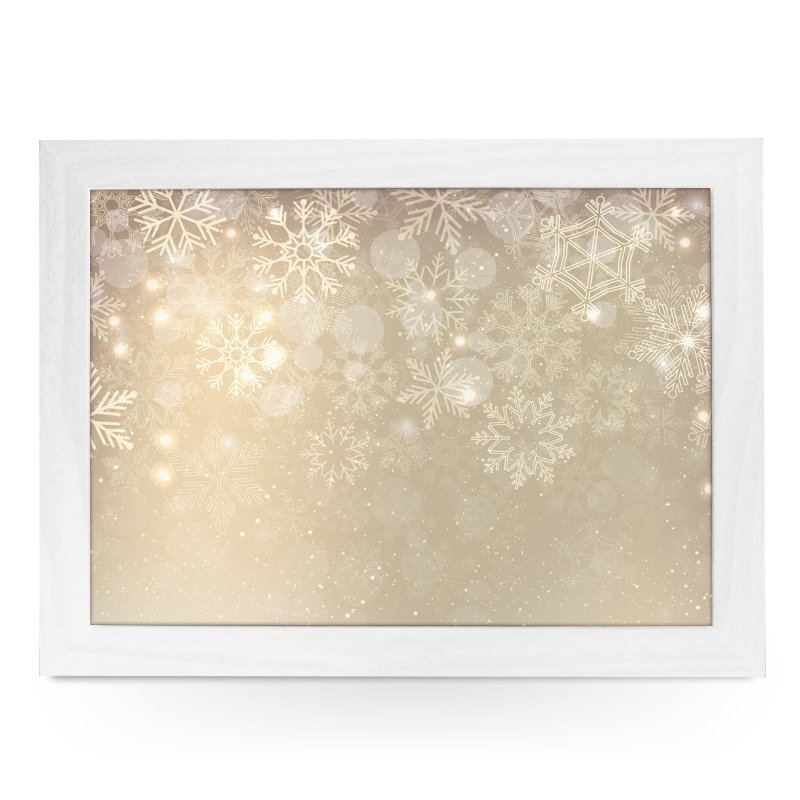 Yoosh Golden Sparkly Snowflakes Lap Tray - L0568 - Kitchen Tools & Gadgets - British D'sire