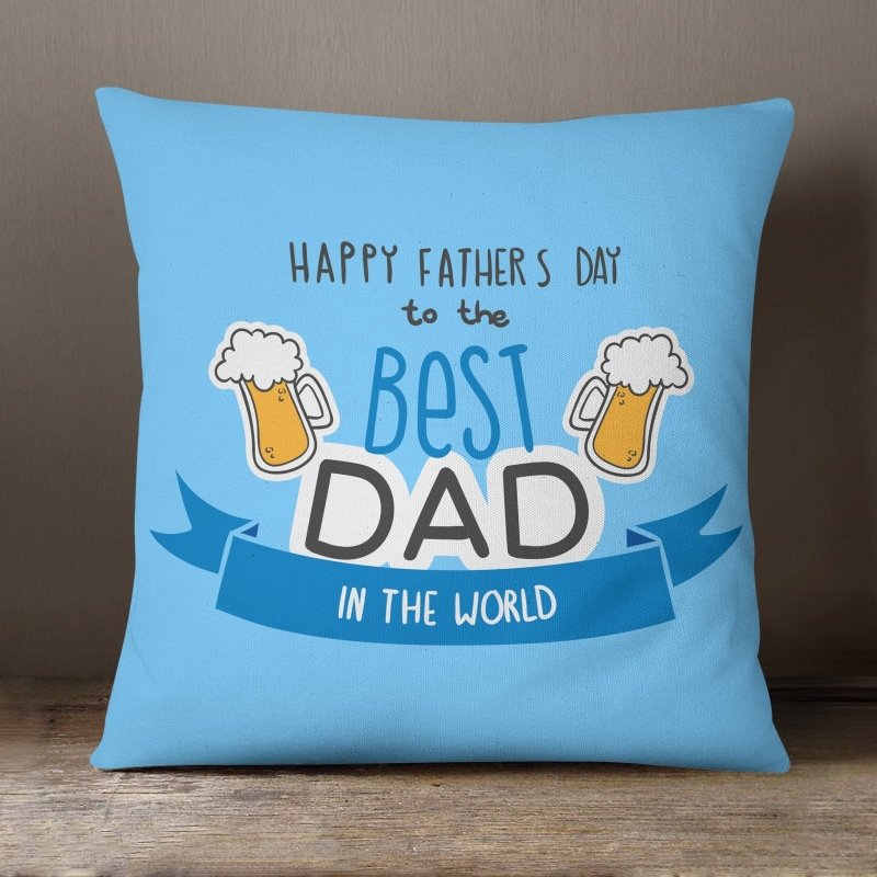 Yoosh Happy Father's Day To The Best Dad - 40 x 40 cm Cushion - Cushions & Covers - British D'sire