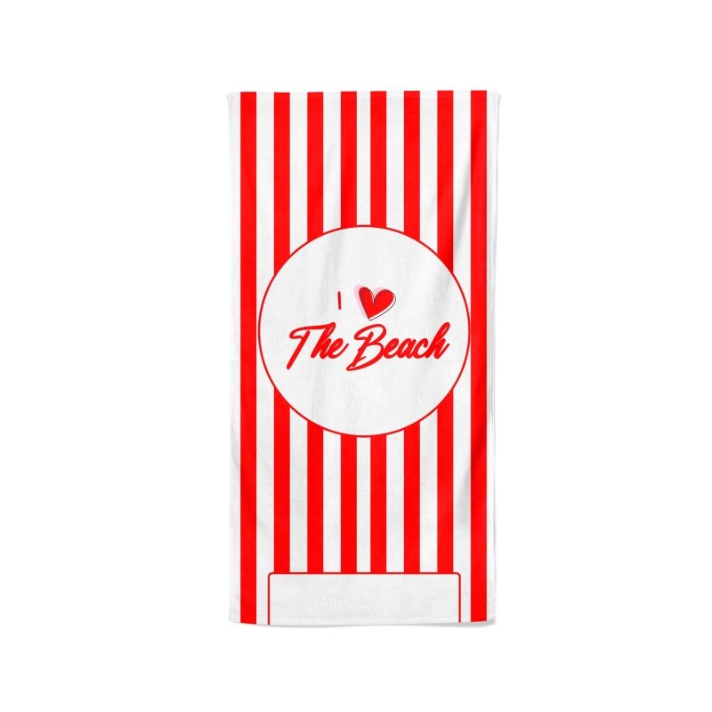 Yoosh I Heart The Beach Red Striped - Beach Towel - Towels - British D'sire
