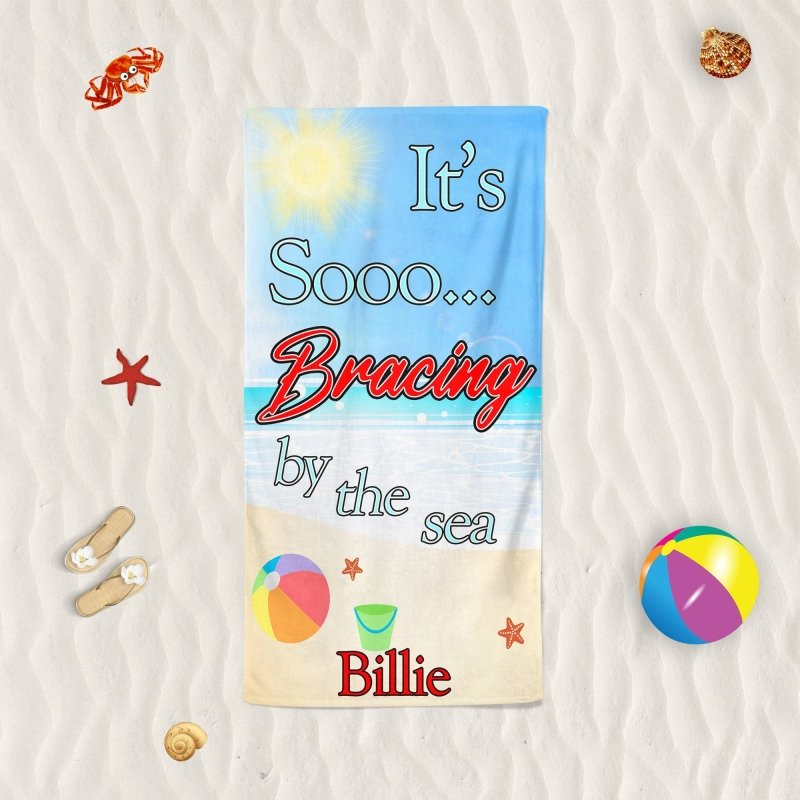 Yoosh It's So Bracing By The Sea - Beach Towel - Bathroom Linens - British D'sire Main image