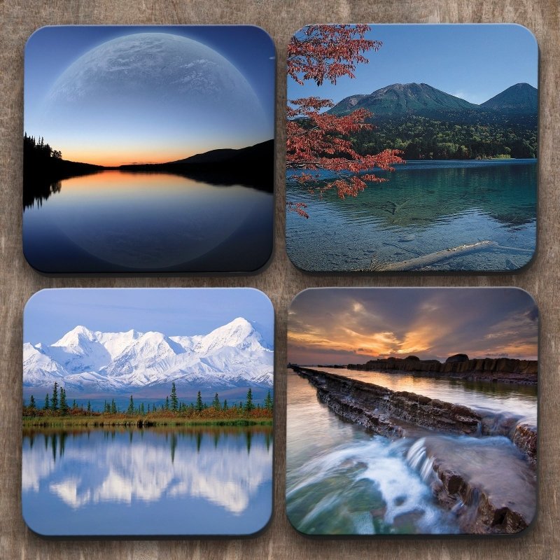Yoosh Landscapes And Water x 4 Coasters - Kitchen Tools & Gadgets - British D'sire