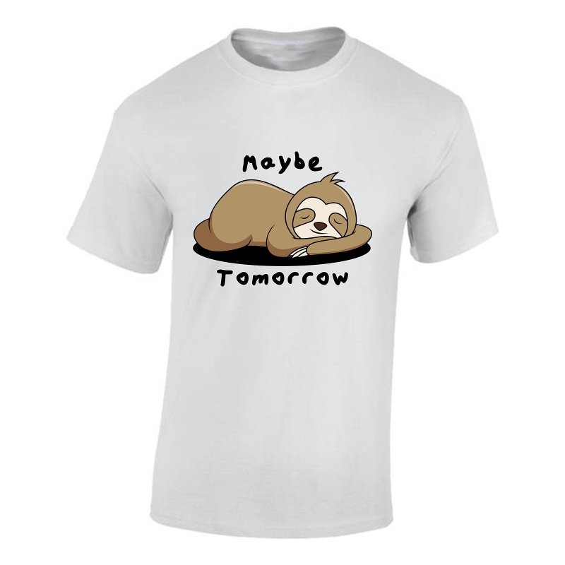 Yoosh Maybe Tomorrow Sloth T-Shirt - Mens T-Shirts & Shirts - British D'sire Main image