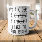 Yoosh Misspelled Cyclist Mug - M005 - Glasswares & Drinkwares - British D'sire