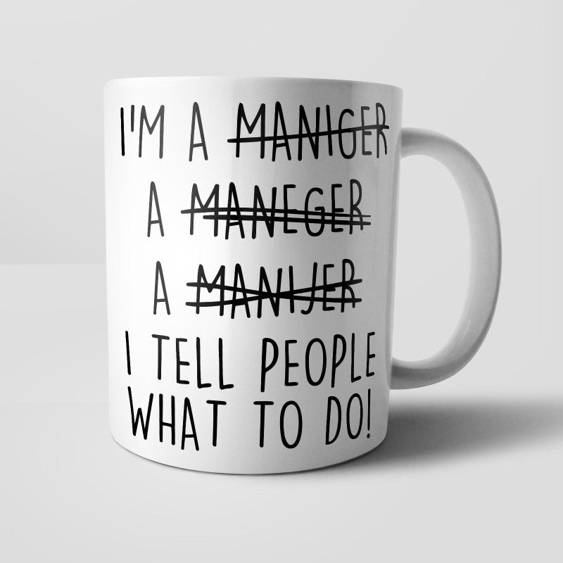 Yoosh Misspelled Manager Mug - M009 - Glasswares & Drinkwares - British D'sire
